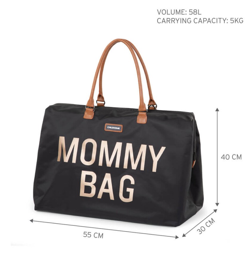 Torba Mommy Bag Czarno-Złota / Childhome CWMBBBLGO