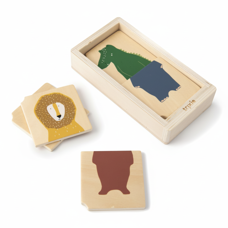 Animals Drewniane puzzle w pudełku / Trixie