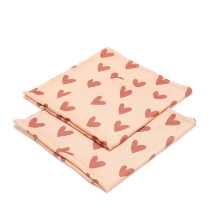 2-pak pieluszek 100% Bamboo Muślin - HEARTBEAT PINK / La Millou