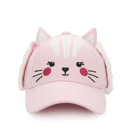 Czapka dziecięca z daszkiem i nausznikami 3D Kotek / FlapJack