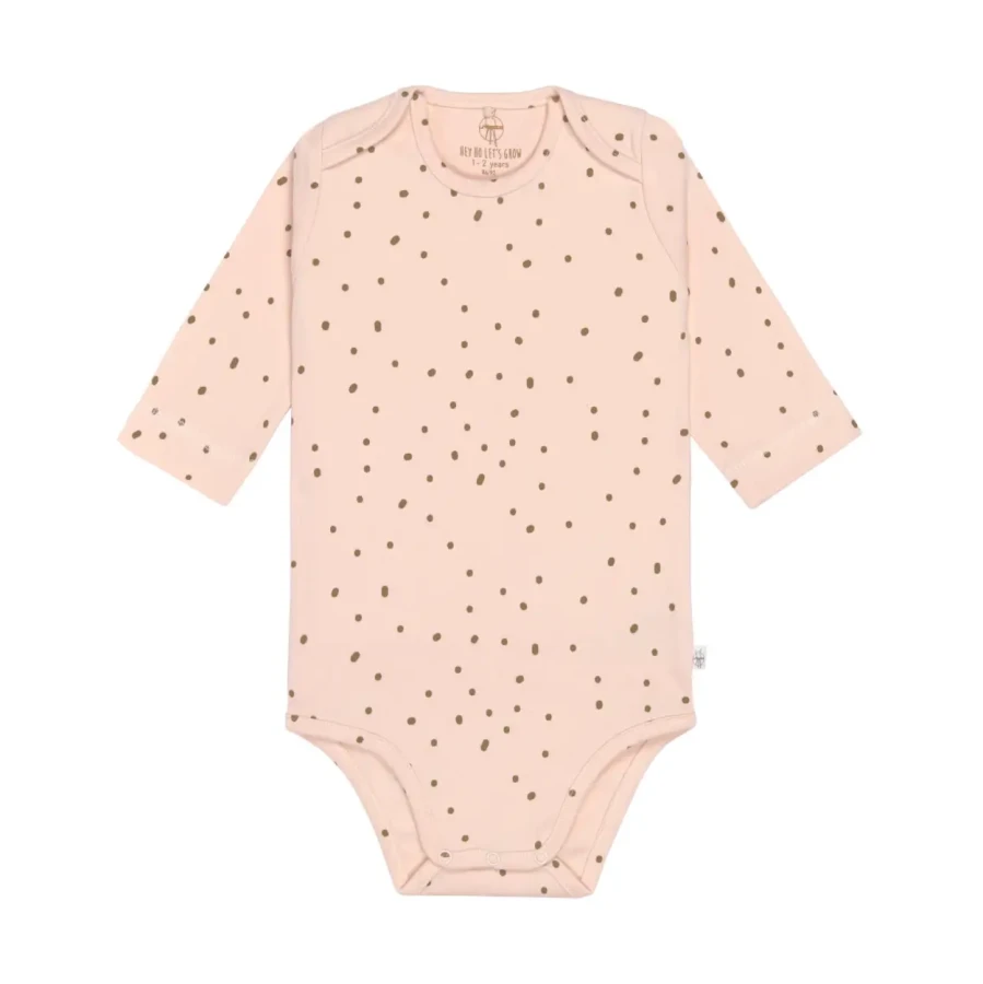 Body z długim rękawem GOTS, Dots powder pink / Lassig
