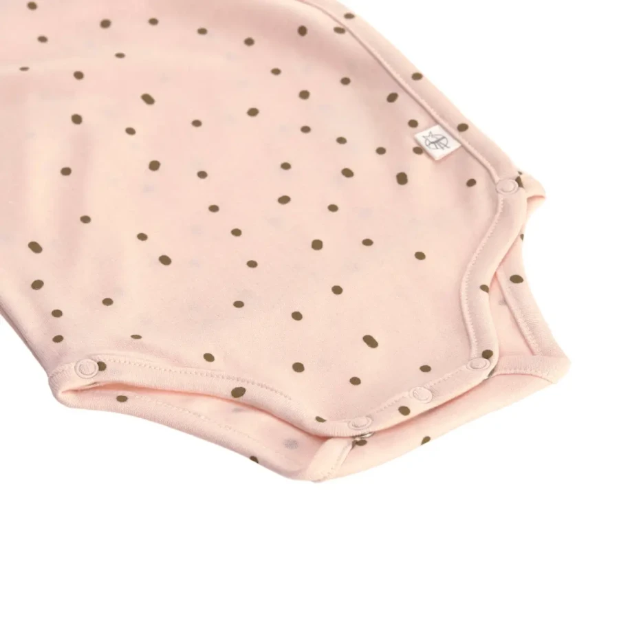 Body z długim rękawem GOTS, Dots powder pink / Lassig