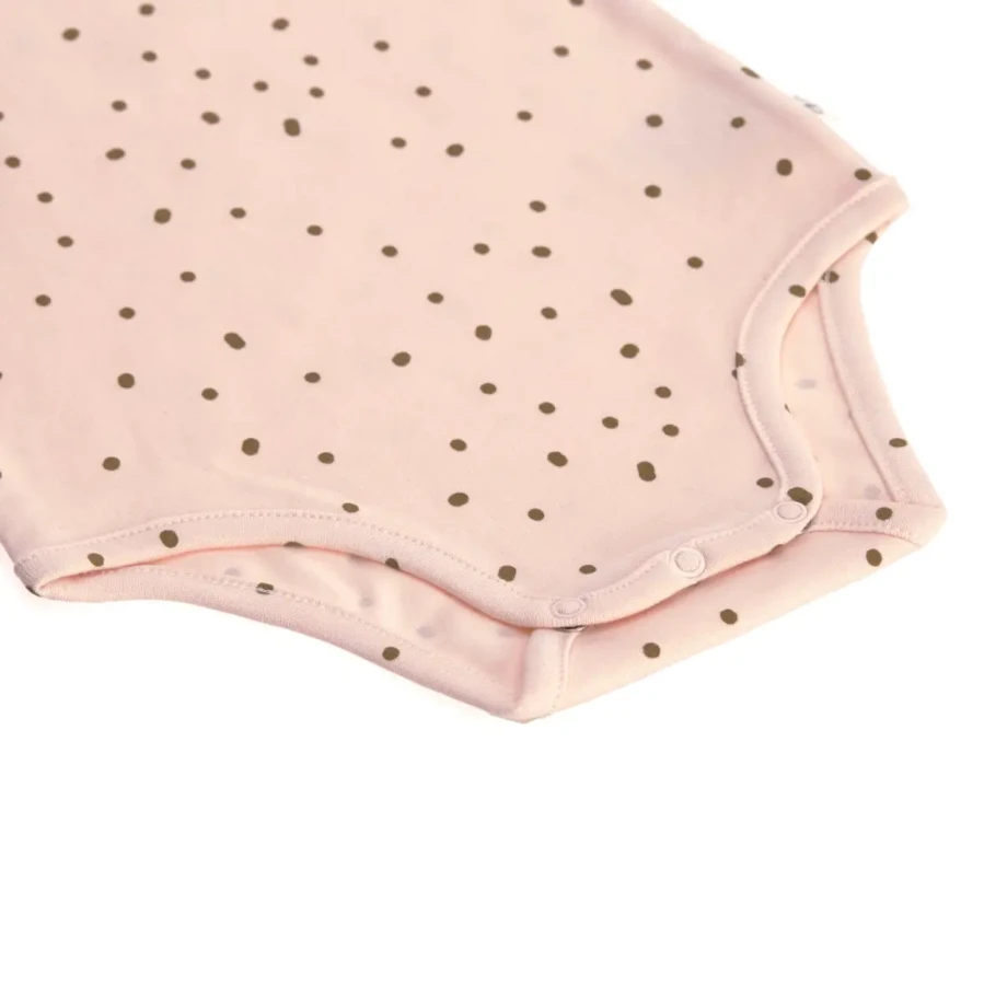 Body z długim rękawem GOTS, Dots powder pink / Lassig