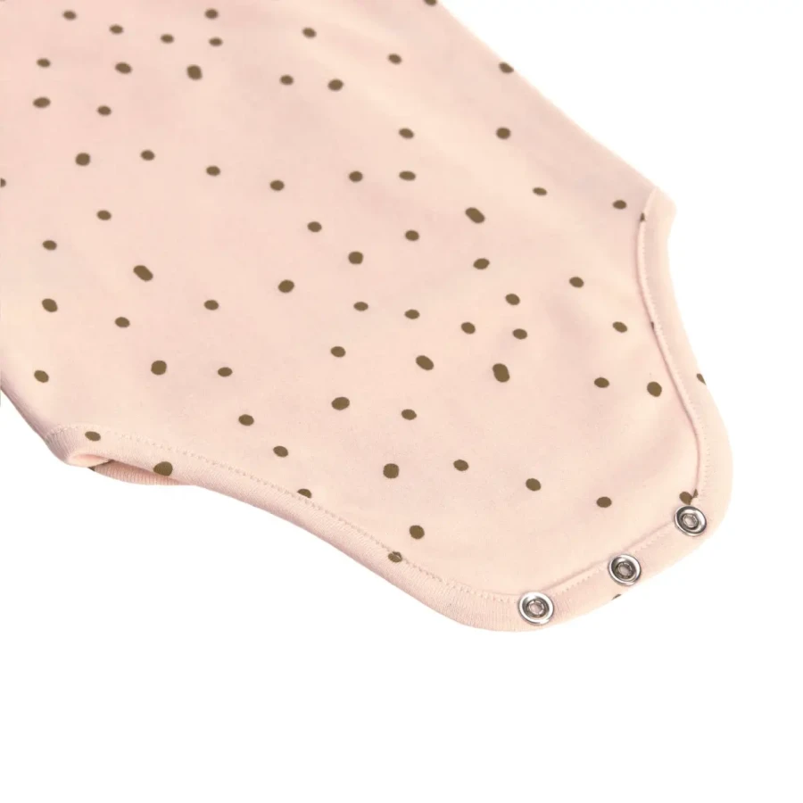 Body z długim rękawem GOTS, Dots powder pink / Lassig
