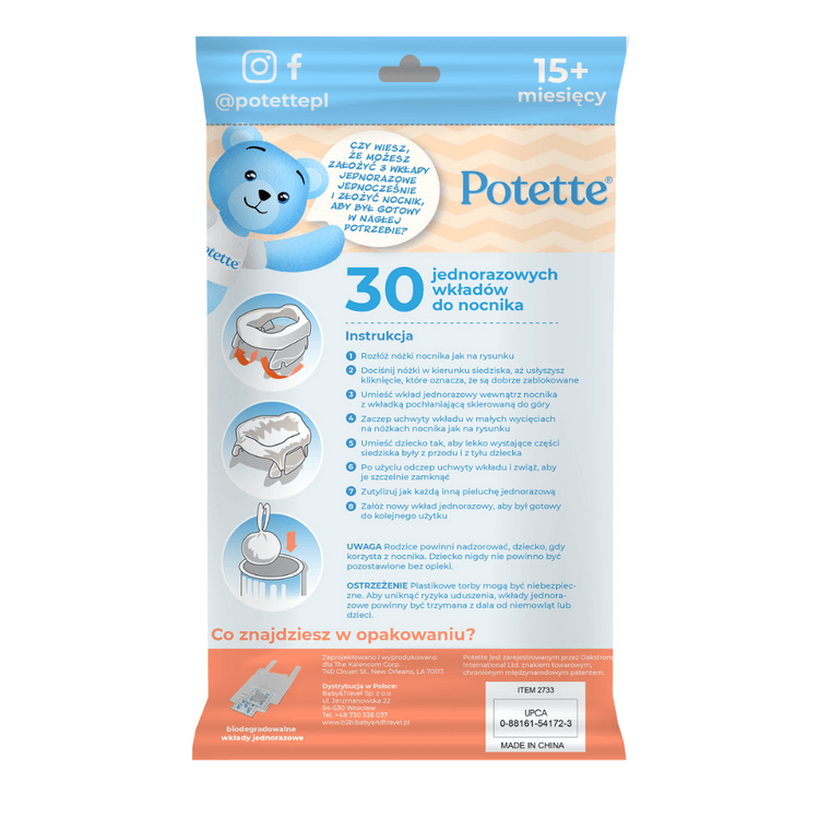 Wkłady jednorazowe do Nocnika 30 szt. / Potette Plus