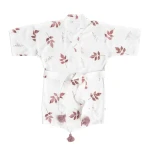 Dziecięce kimono bambusowe – dirty pink leaves / Bolo