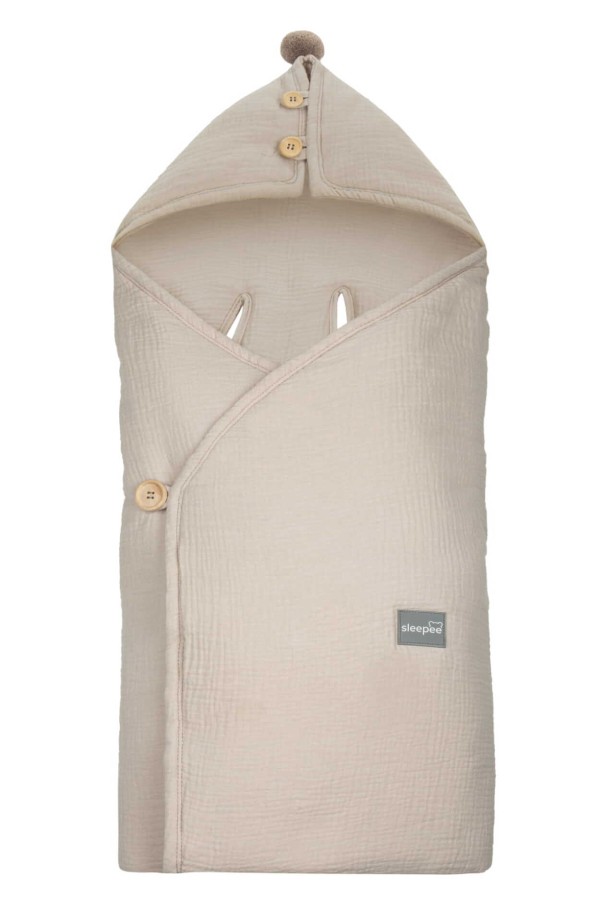 Letni muślinowy kocyk do fotelika - sand / Sleepee