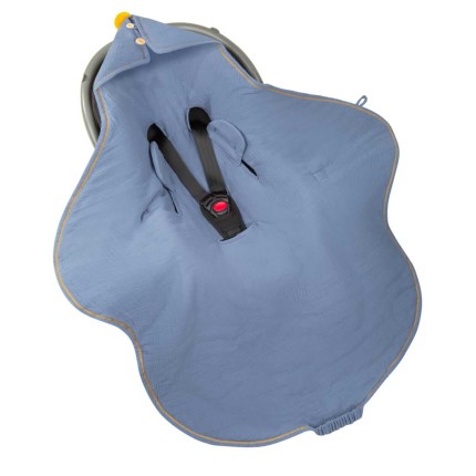 Letni muślinowy kocyk do fotelika - petrol / Sleepee