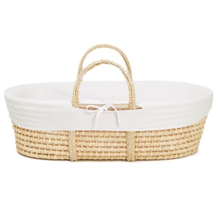 Wyściółka do kosza mojżesza White bawełna organiczna / AhojBaby