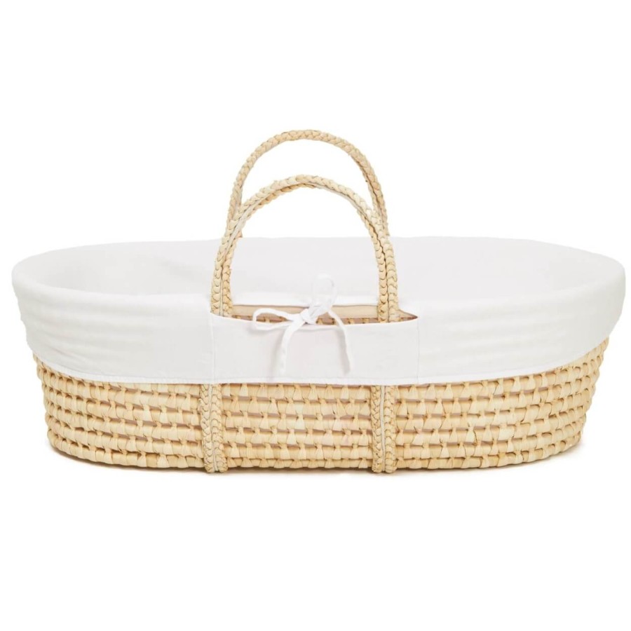 Wyściółka do kosza mojżesza White bawełna organiczna / AhojBaby