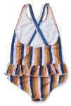 Jednoczęściowy kostium kąpielowy z falbanką Amara - Stripe: Light lavender multi mix / Liewood