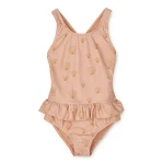 Jednoczęściowy kostium kąpielowy z falbanką Amara - Sea shell, Pale tuscany / Liewood