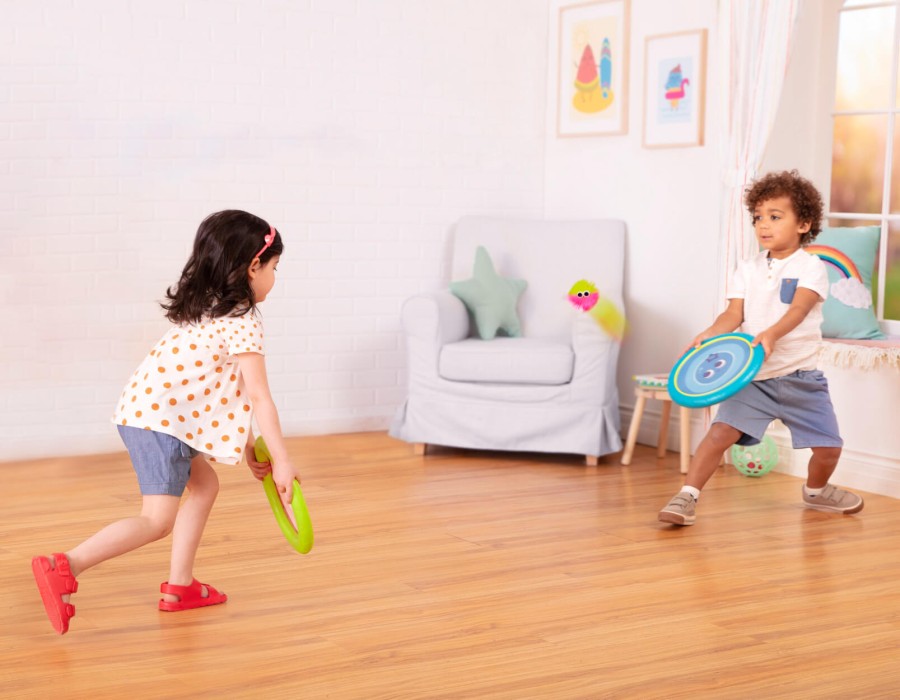 Poppin’ Paddles – gra zręcznościowa – sprężyste dyski z kudłatymi piłeczkami / B.Toys