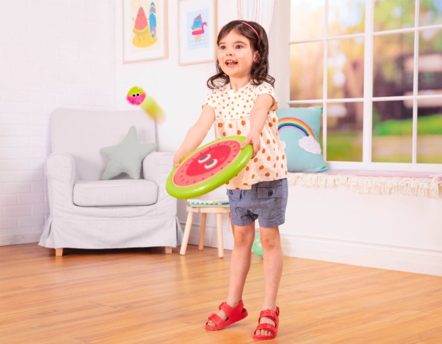 Poppin’ Paddles – gra zręcznościowa – sprężyste dyski z kudłatymi piłeczkami / B.Toys