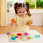 Peek & Explore - Shapes & Emotions : drewniana układanka kształty i emocje z kolorowym filtrem / B.Toys