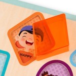 Peek & Explore - Shapes & Emotions : drewniana układanka kształty i emocje z kolorowym filtrem / B.Toys