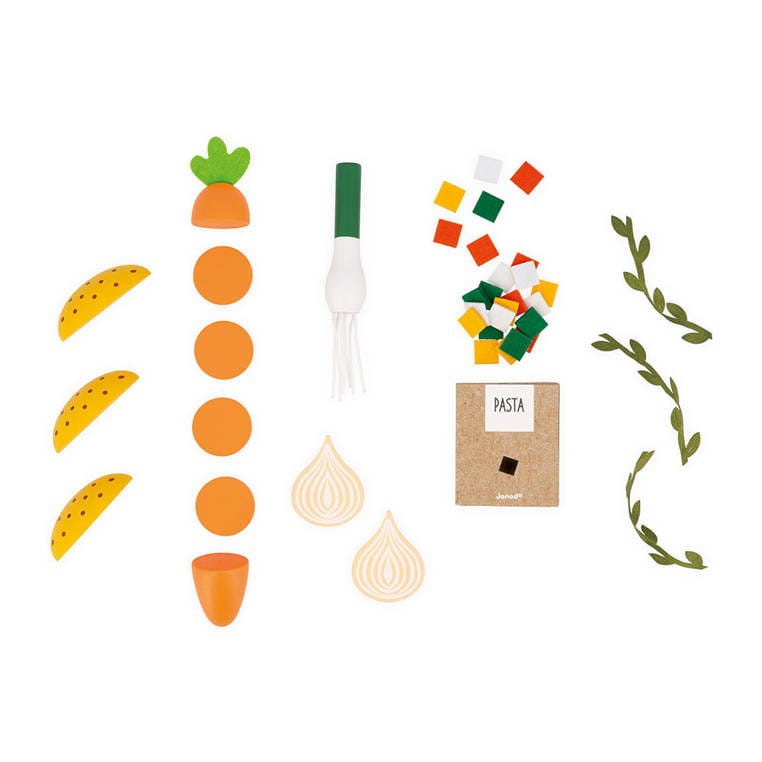 Zestaw do gotowania zupy z drewnianym blenderem i akcesoriami 3+ / Janod J06634