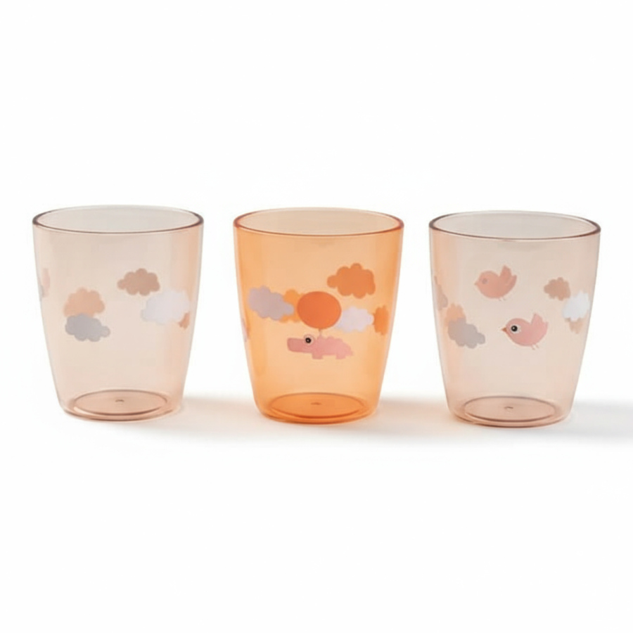 Kubki mini glass Happy Clouds Papaya / Done by Deer