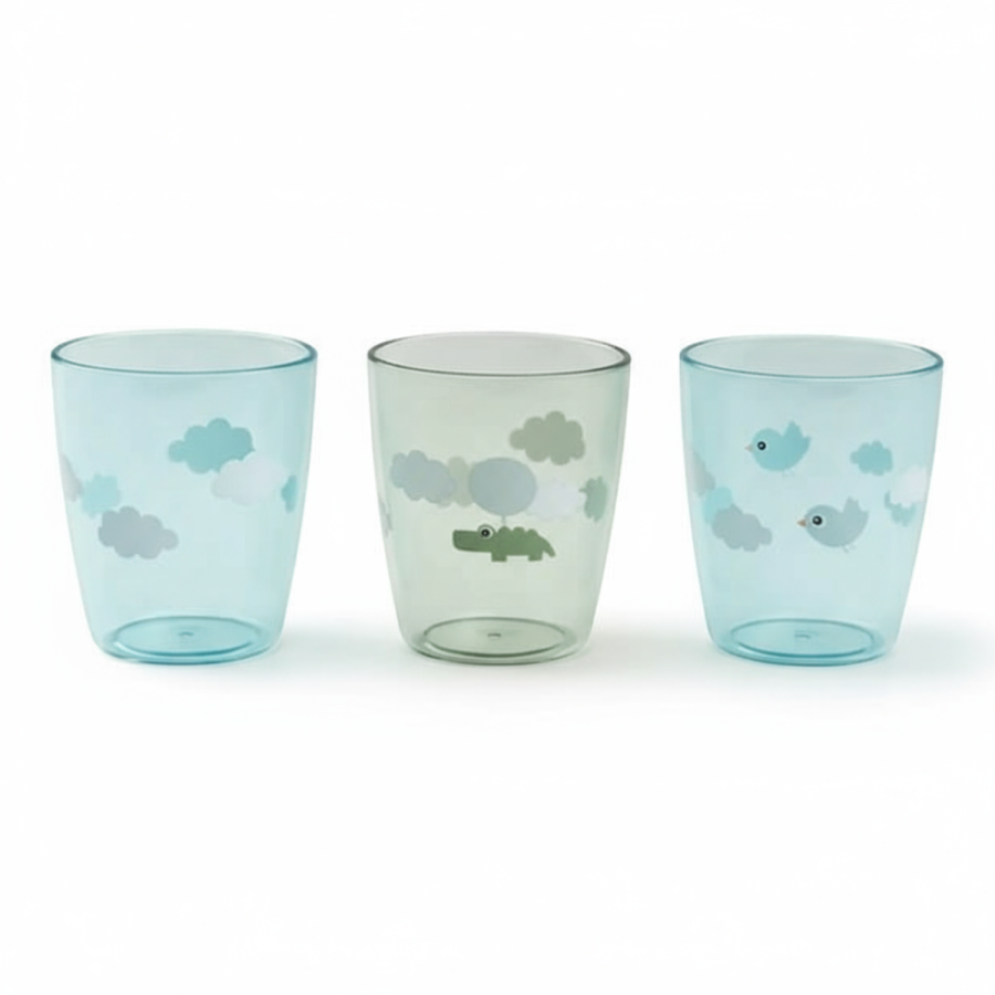 Kubki mini glass Happy Clouds Green / Done by Deer