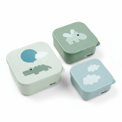 Zestaw pojemników 3szt. Happy Clouds Green / Done by Deer 1236403