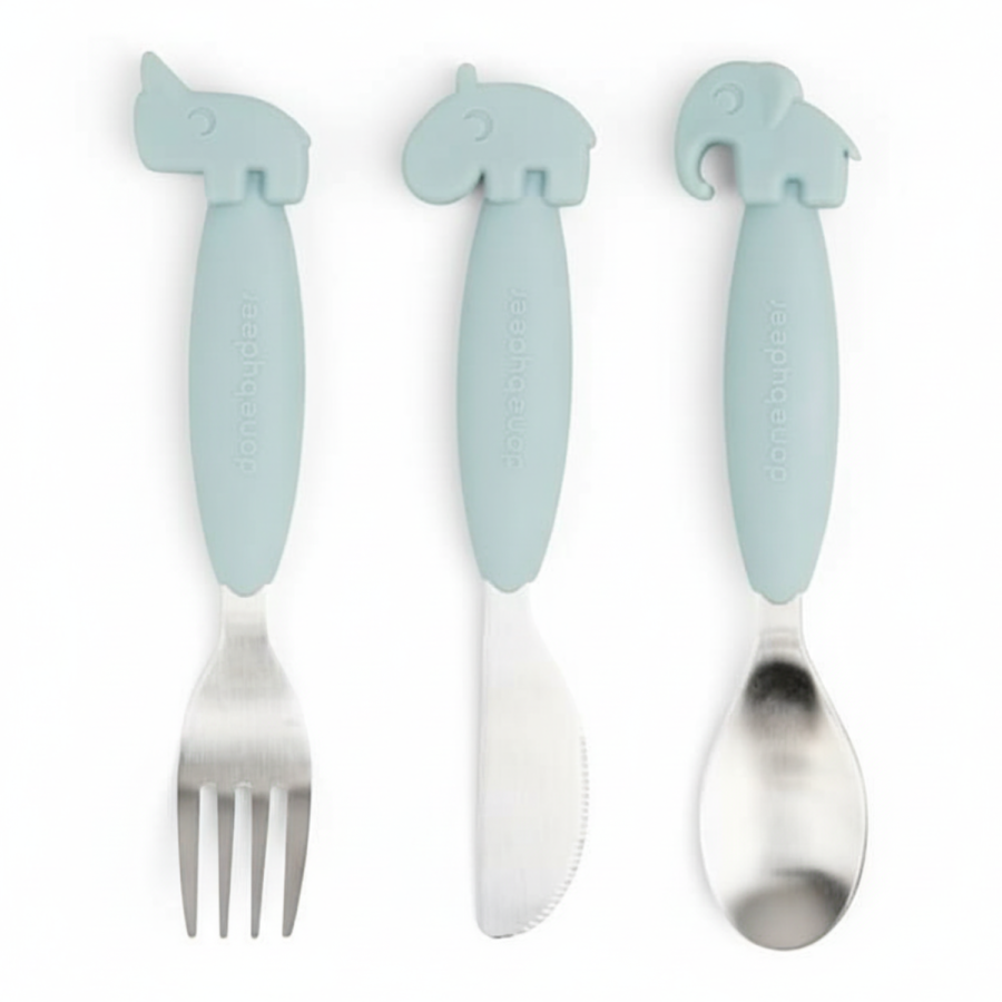 Sztućce dla dziecka Easy-Grip - Blue / Done by Deer