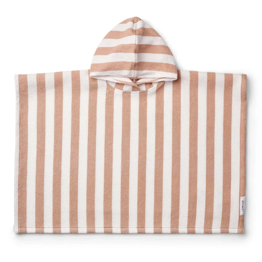 Ponczo Roomie stripes: White-Tuscany Rose / Liewood