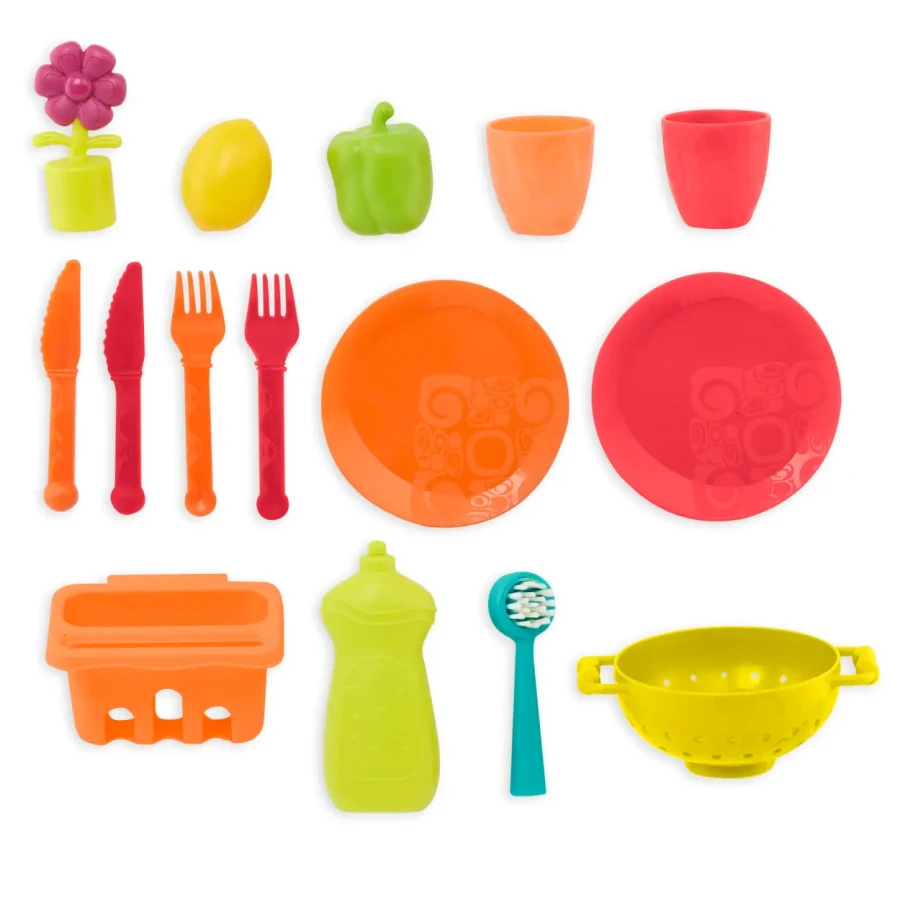 Zlewozmywak z działającym kranem i akcesoriami / B.Toys