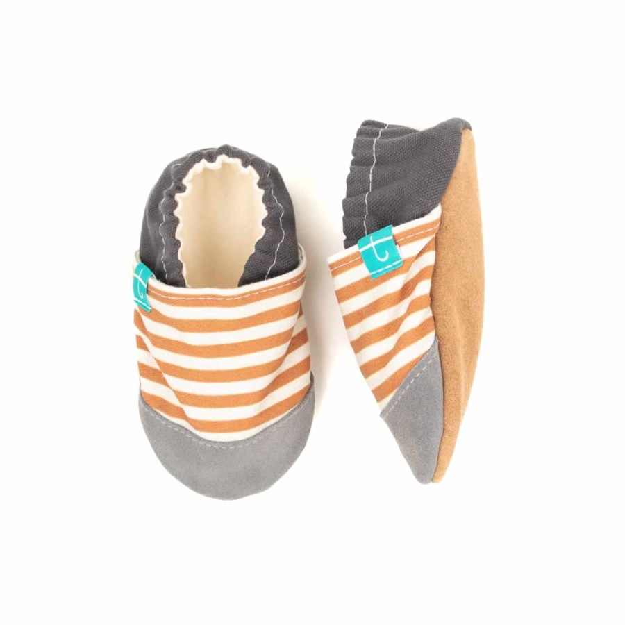 Kapcie do domu, żłobka, przedszkola - Stripes Brown / TITOT
