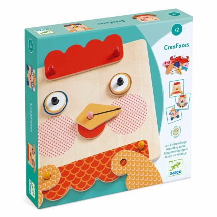 Drewniana układanka TWARZE / Djeco DJ01676