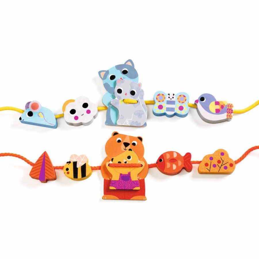 Nawlekanka drewniana MAMY ZWIERZAKI / Djeco DJ06172