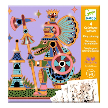 Metaliczne kolorowanki ZWIERZĘTA WOJOWNICY / Djeco DJ09697