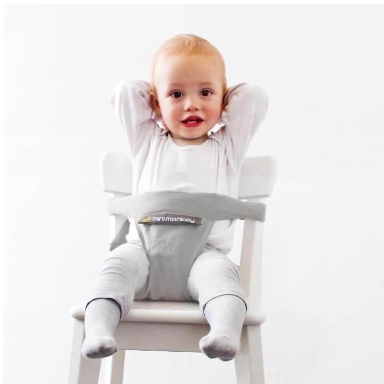 Szelki do krzesła do karmienia dla niemowlaka, Mini Chair - jasnoszare / Minimonkey