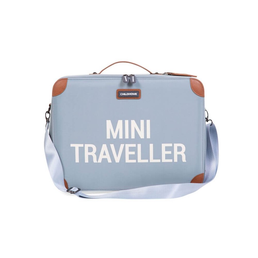 Walizka dziecięca Mini Traveller szara mięta / Childhome CWSCKGR