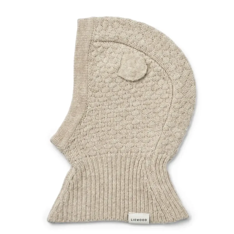 Kominiarka z wełny merino Oggy Balaclava - Sandy melange / Liewood