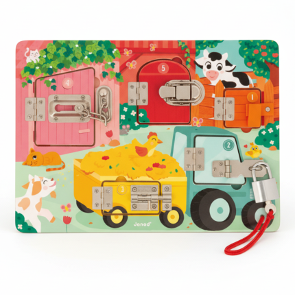 Drewniana tablica manipulacyjna Farma 3+ / Janod J07119