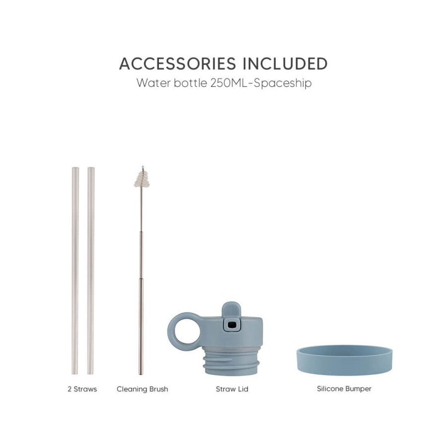 Butelka termiczna ze stali nierdzewnej 250ml - Spaceship Dusty Blue / Citron