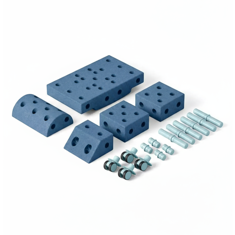 Explorer set - Kreatywne klocki rozwijające motorykę dużą: deep blue, sky blue 8w1 / MODU