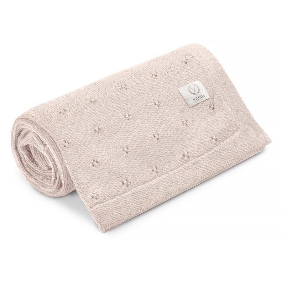 Koc dziany 100% merino wool JERSEY - cappuccino / YOSOY