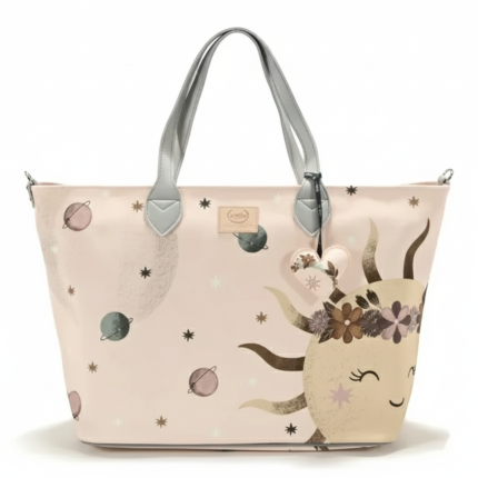 Torba dla mamy M - FEERIA PREMIUM ZIP - FLY ME TO THE MOON NUDE / La Millou