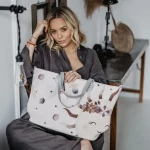 Torba dla mamy M - FEERIA PREMIUM ZIP - FLY ME TO THE MOON NUDE / La Millou