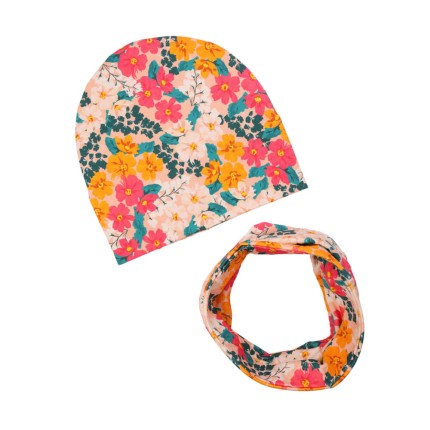 Czapka z kominem wiosenno-jesienna FIORE AMORE / UL&KA