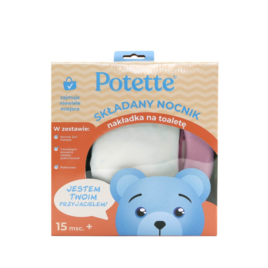 2w1 nocnik turystyczny i nakładka na toaletę, różowo-biały / Potette Plus