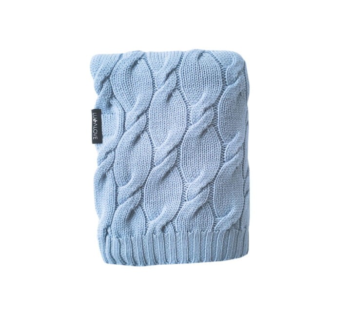 Kocyk z wełny merino - niebieski, kolekcja PREMIUM / Lullalove