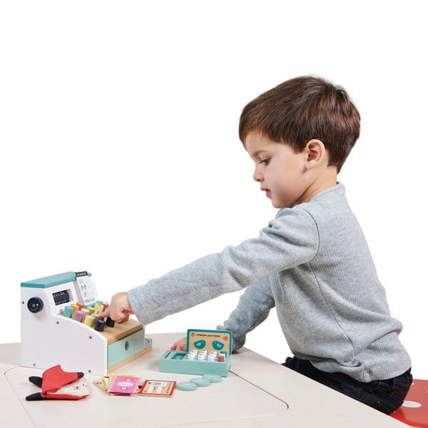 Drewniana kasa sklepowa ze skanerem / Tender Leaf Toys TL8260