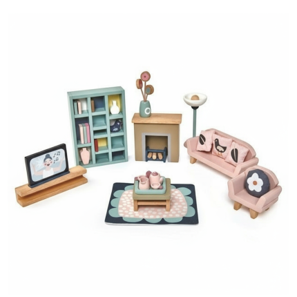 Drewniane meble do domku dla lalek - salon / Tender Leaf Toys TL8154