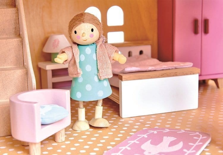 Drewniane meble do domku dla lalek - sypialnia / Tender Leaf Toys TL8152