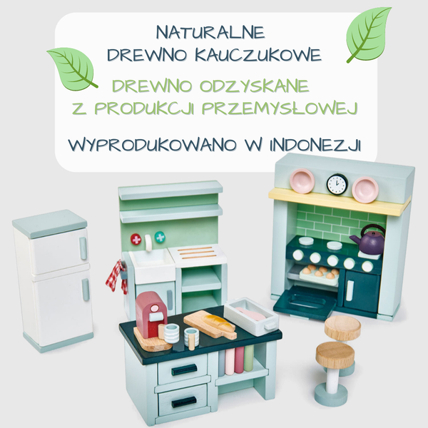 Drewniane meble do domku dla lalek - kuchnia / Tender Leaf Toys TL8153