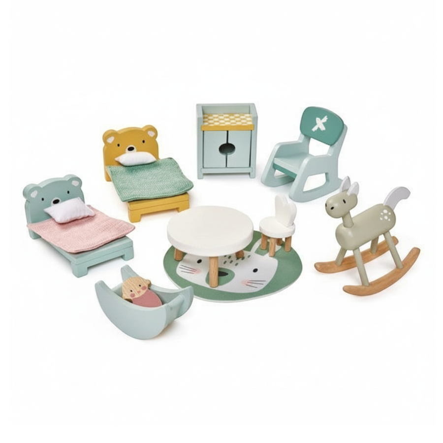 Drewniane meble do domku dla lalek - pokój dziecięcy / Tender Leaf Toys TL8155