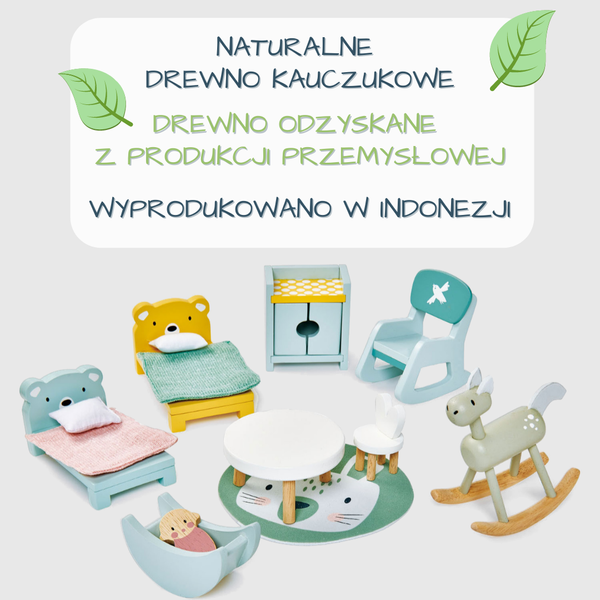 Drewniane meble do domku dla lalek - pokój dziecięcy / Tender Leaf Toys TL8155