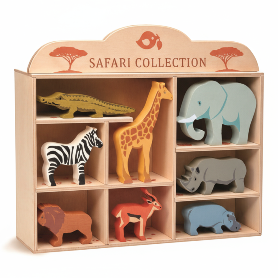 Drewniane figurki do zabawy - zwierzęta Safari / Tender Leaf Toys